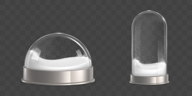 Empty snowballs with snowflakes realistic vector