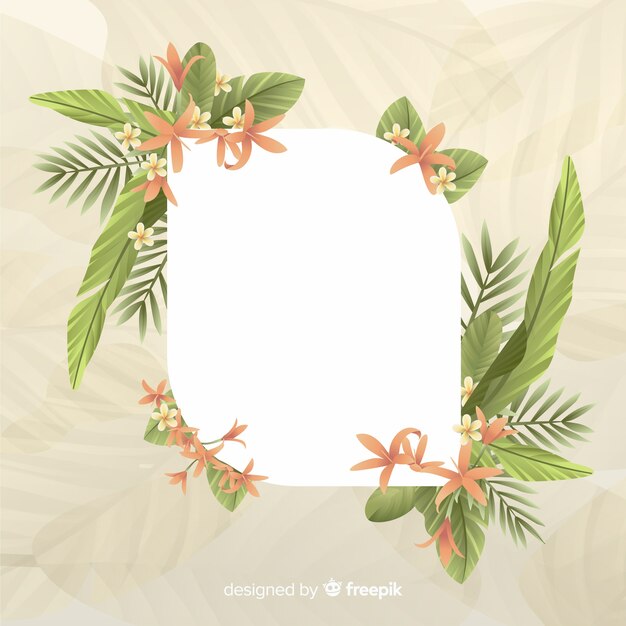 Empty space with cute frame with leaves