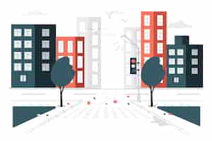 Free vector empty street concept illustration