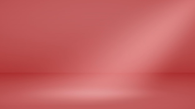 Empty studio background with soft lighting in red colors