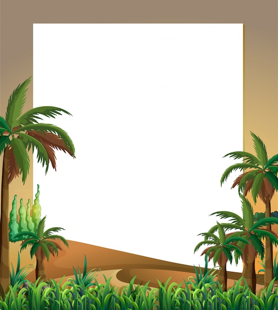 Free vector an empty template with a dessert and plants at the bottom