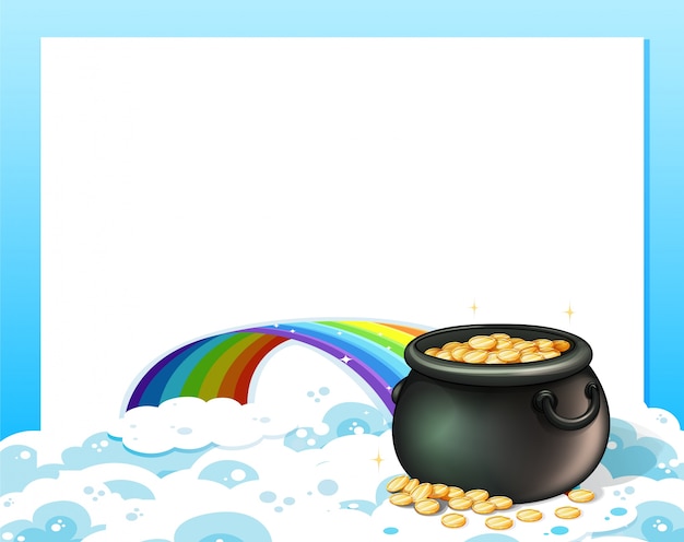 An empty template with a pot of gold and a rainbow