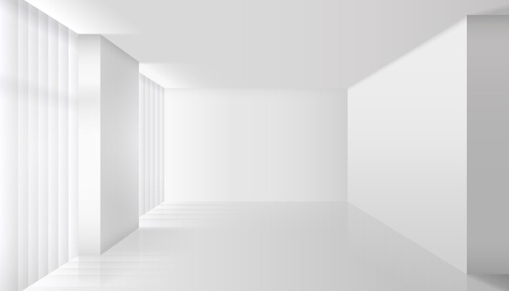 Free Vector empty vector white interior. wall room and floor, clear apartment, design and minimalism style