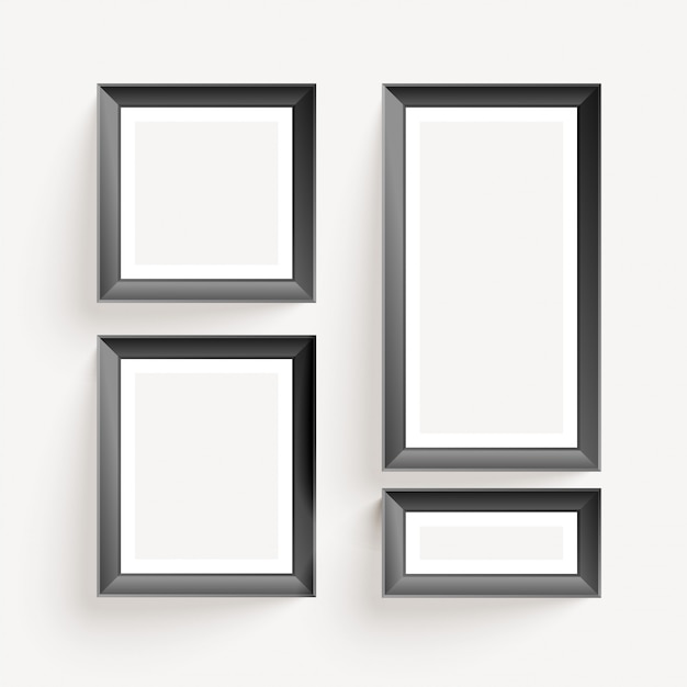 Free vector empty wall photo display frames