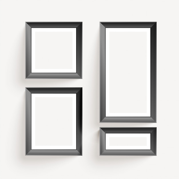 Empty wall photo display frames