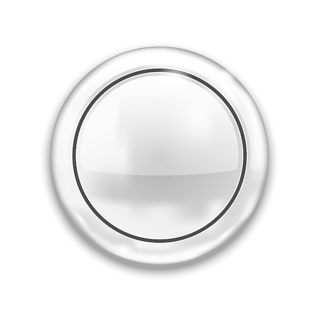 Empty white button isolated