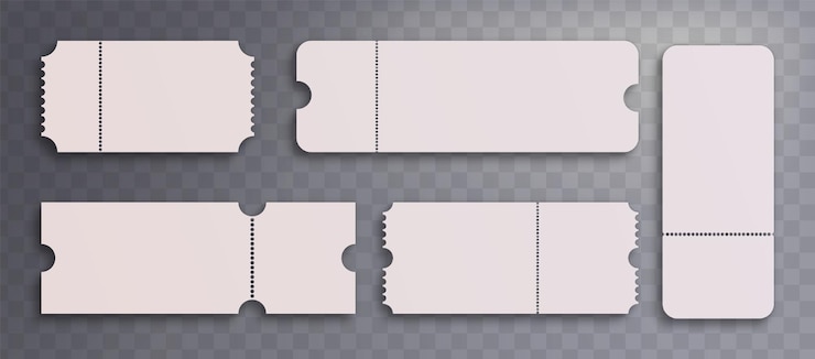 Free Vector empty white coupon and ticket mockup