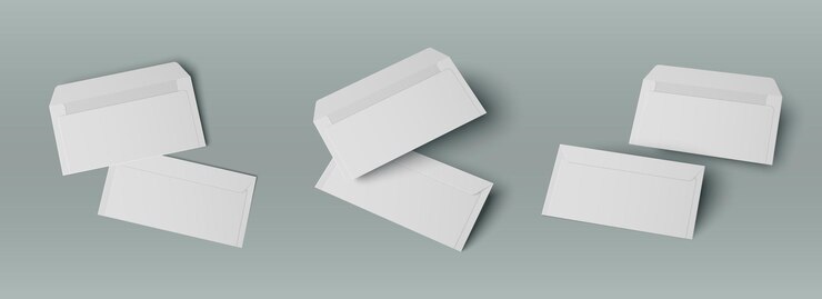 Free Vector empty white open and closed envelopes
