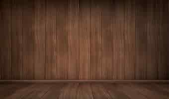 Free vector empty wooden room