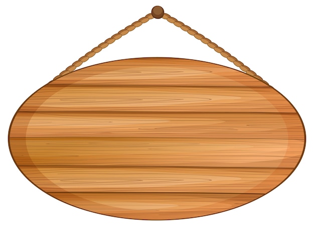 分離された空の木製看板バナー