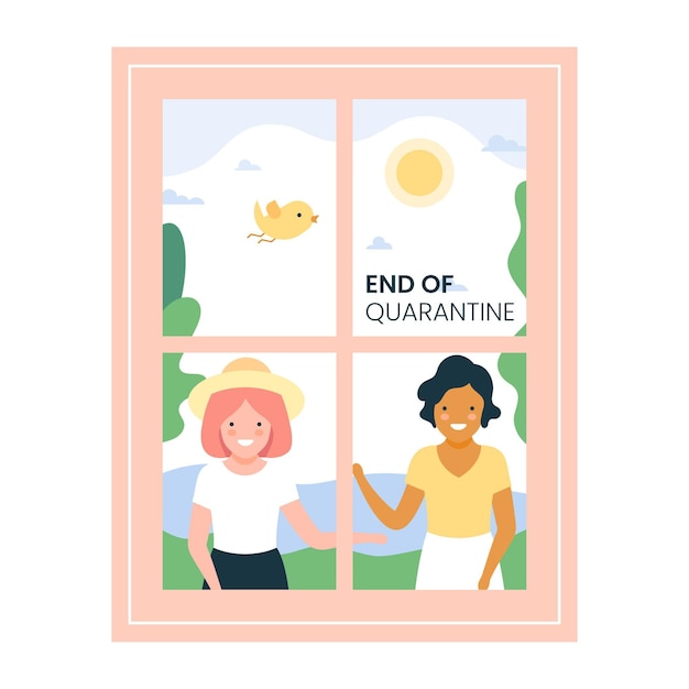 Free vector end of quarantine concept