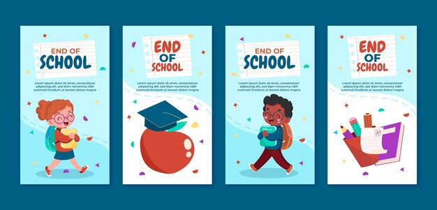 end of school instagram stories set