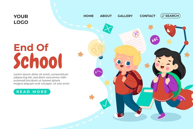 End of school landing page template