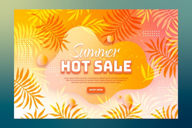 Free vector end of season summer landing page template