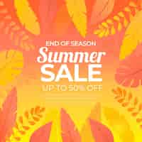 Free vector end of season summer sale concept