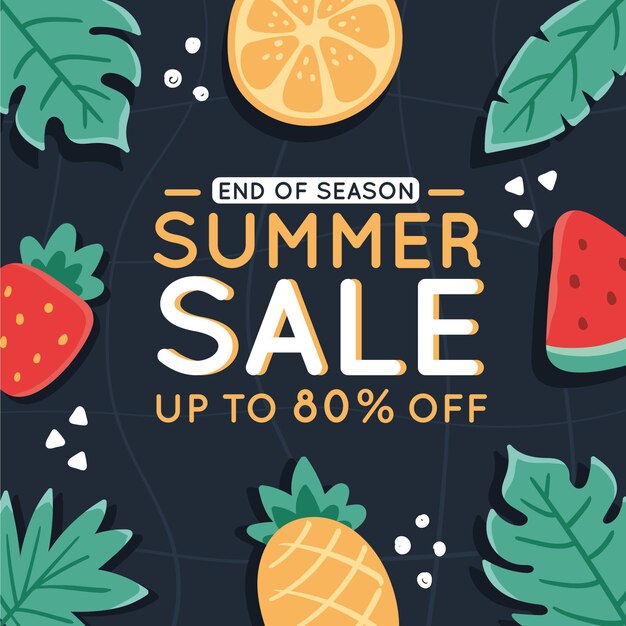 End of season summer sale concept