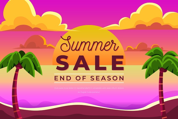 Free vector end of season summer sale concept