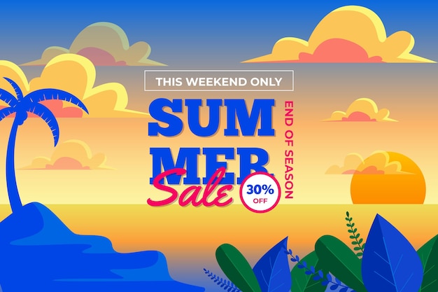 Free vector end of season summer sale concept