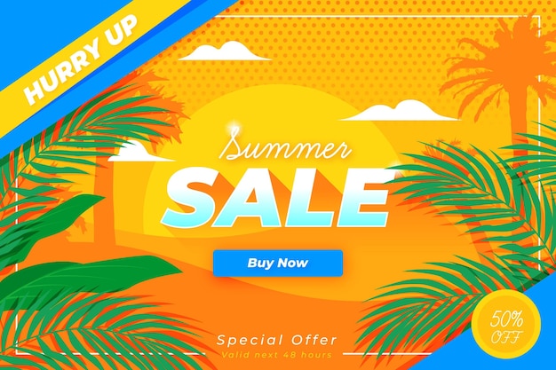 End of season summer sale concept