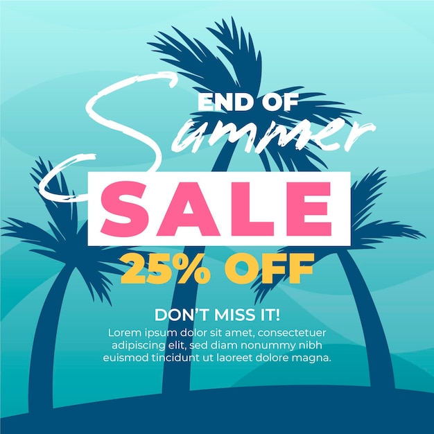 End of season summer sale concept