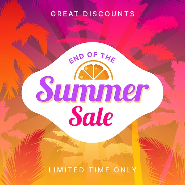 Free vector end of season summer sale concept