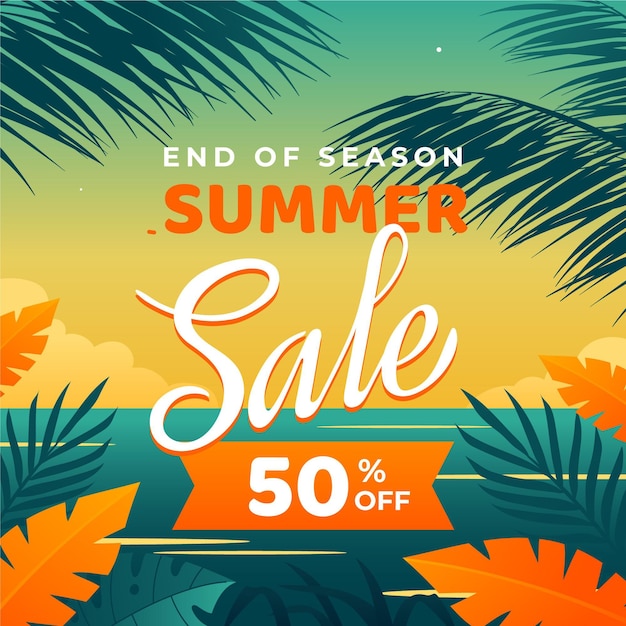 End of season summer sale concept