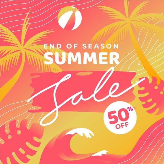 End of season summer sale concept