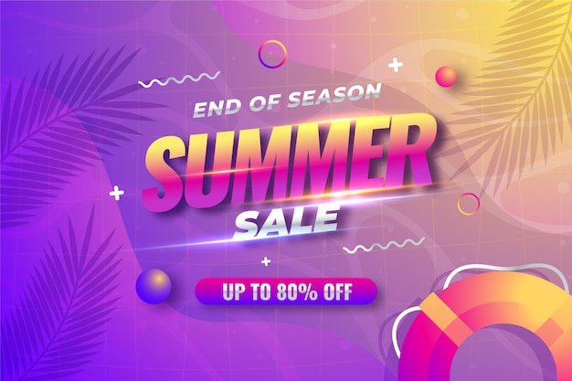 End of season summer sale concept