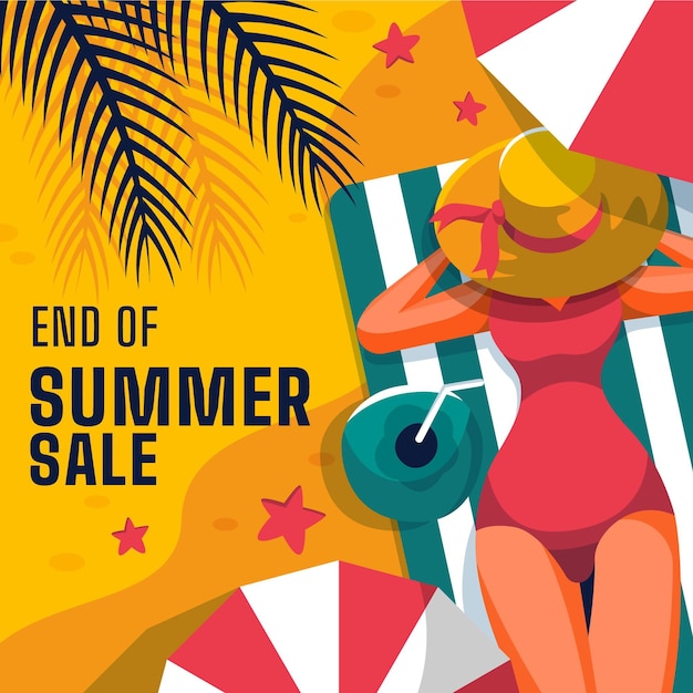 End of season summer sale concept