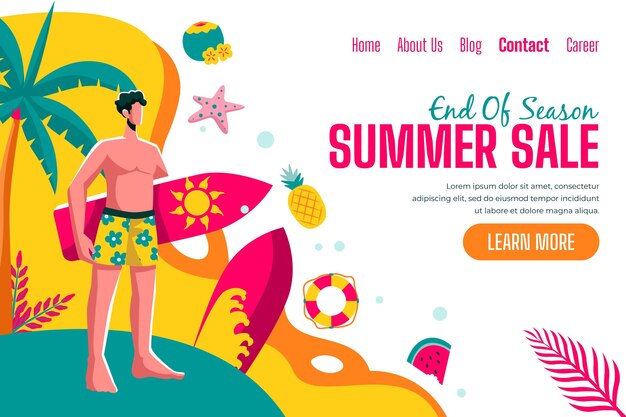 End of season summer sale landing page design