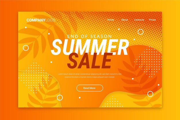 End of season summer sale landing page template