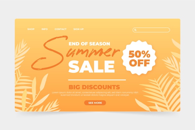 End of season summer sale landing page template