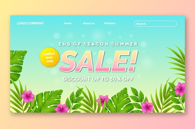 End of season summer sale landing page template