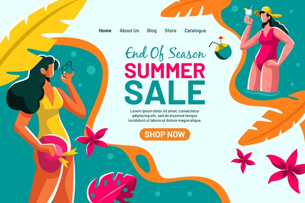 End of season summer sale landing page template