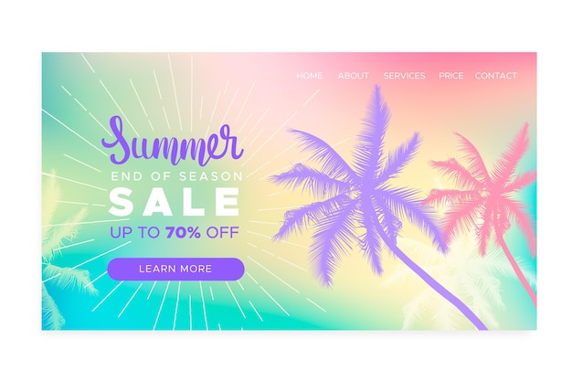 Free vector end of season summer sale - landing page