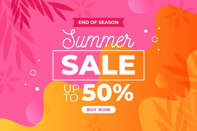 Free vector end of season summer sale landing page