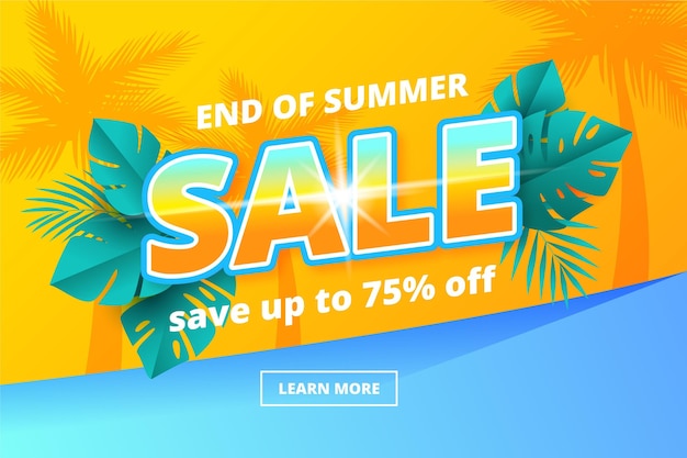 Free vector end of season summer sale promotion