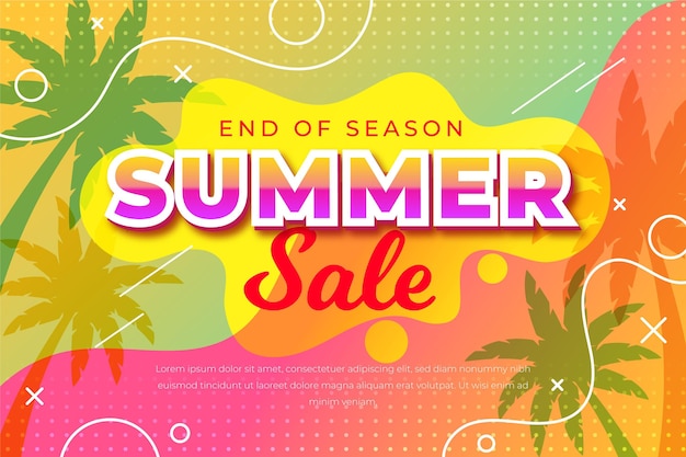 Free vector end of season summer sale