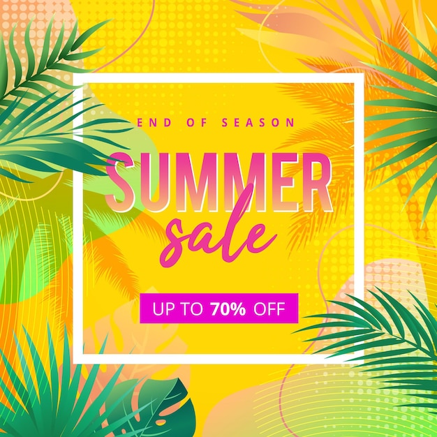 Free vector end of season summer sale