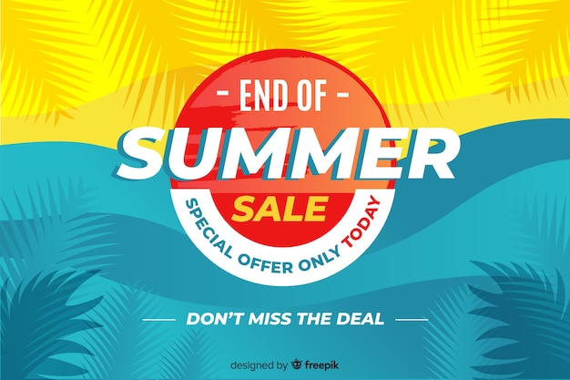 Free vector end of summer sale background