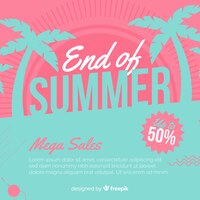 Free vector end of summer sales background