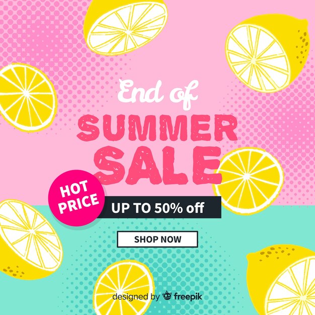 End of summer sales background