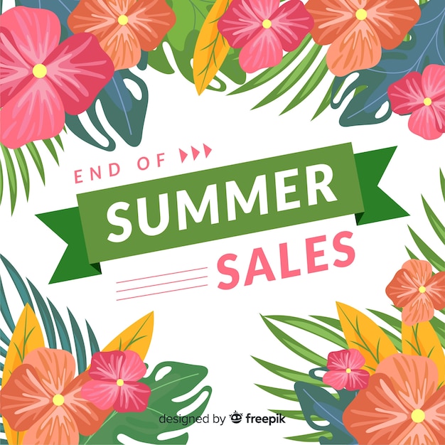 Free vector end of summer sales background