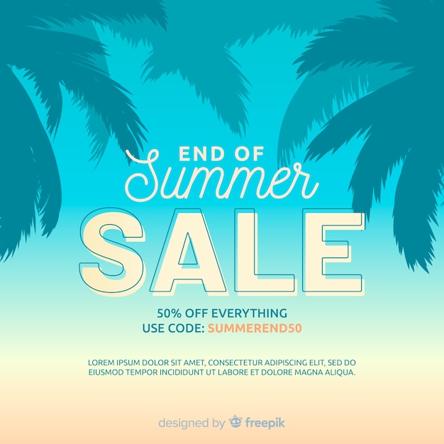 Free vector end of summer sales background