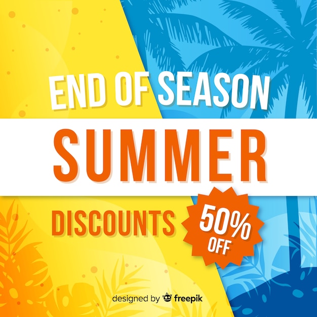 Free vector end of summer sales background