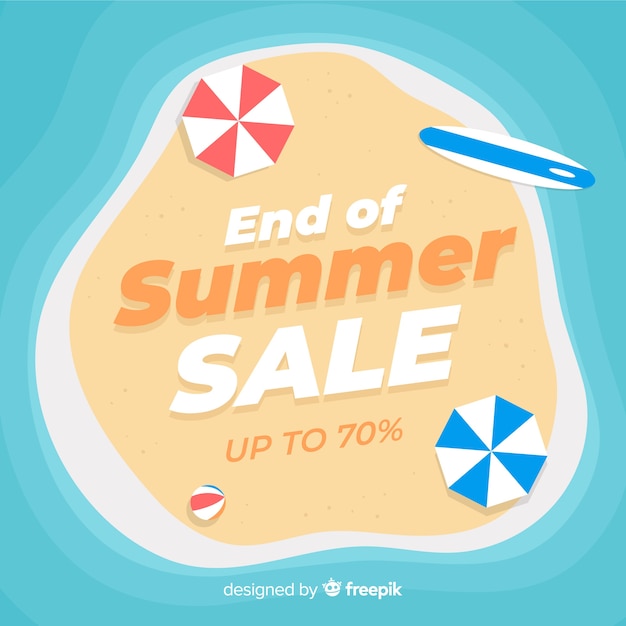 End of summer sales beach background