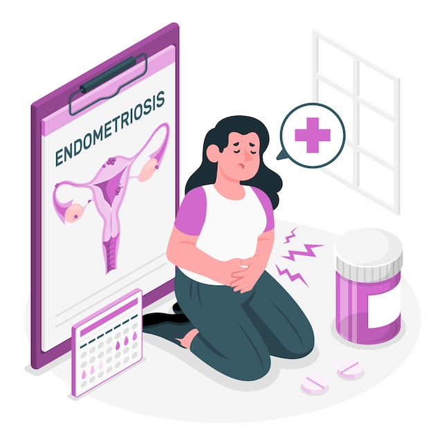 Free vector endometriosis concept illustration