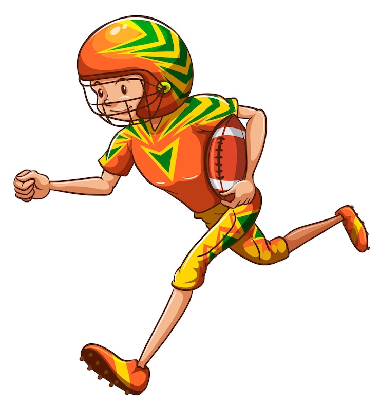 Free Vector an energetic american football player