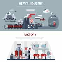 Бесплатное векторное изображение Баннеры энергетики и промышленности