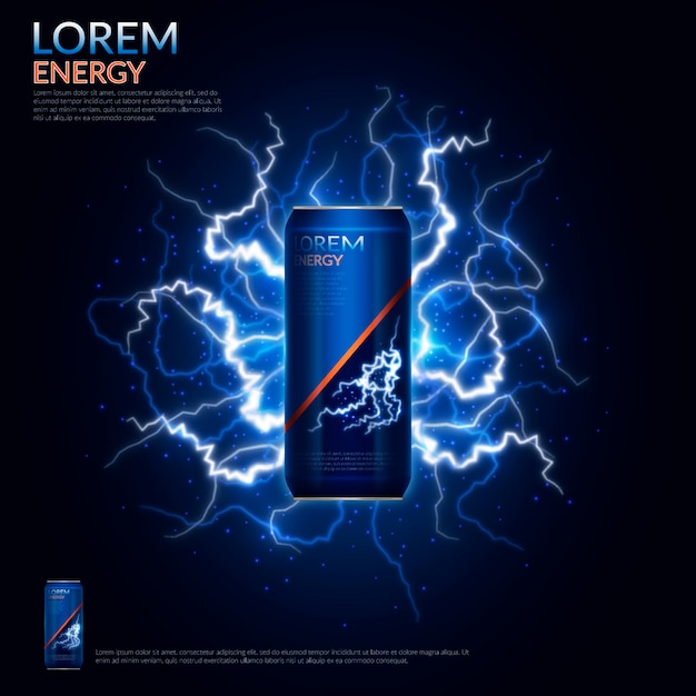 Energy drink ad with lightning effects